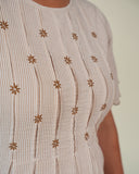 Harper Chestnut Meadow Dress -Neutral Stripe