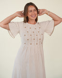 Harper Chestnut Meadow Dress -Neutral Stripe