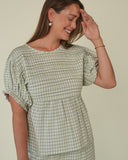 Harper Kinfolk Gingham Blouse, Jadeite