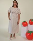 Harper Chestnut Meadow Dress -Neutral Stripe