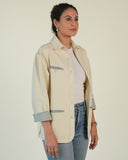Sage Continental Shacket, Ivory Twill