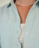 Sage Harbor Shirt, Green Ivory Stripe