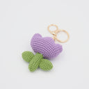 Hand-Knitted Tulip Flower Keychain for a Floral Touch