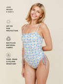 Ruched Square Neck One Piece in Wildflower