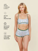 Bandeau With Piping Top in Wildflower