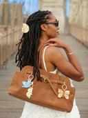 Hand-painted Bluebird Bag Charm + Keychain | Eco-Friendly