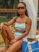 Bandeau With Piping Top in Wildflower