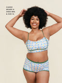 Bandeau With Piping Top in Wildflower