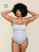 Ruched Square Neck One Piece in Wildflower
