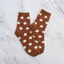 Women's Polka Dots Puff Casual Socks: Rust
