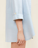 Asymmetrical Linen Button Down Cover Up