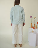 Sage Continental Pant, White- Cropped