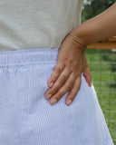 Sage Coastal Stripe Scallop Skirt