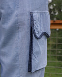 Sage Stripe Pull-On Barrel Pant