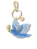 Hand-painted Bluebird Bag Charm + Keychain | Eco-Friendly