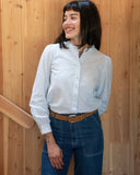 Harper Cloudveil Blouse, Lt Blue Gingham