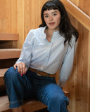 Harper Cloudveil Blouse, Lt Blue Gingham