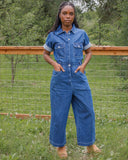 Sage Utility Jumpsuit, Mid Weight Denim