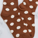 Women's Polka Dots Puff Casual Socks: Rust