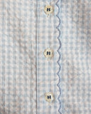 Harper Cloudveil Blouse, Lt Blue Gingham