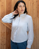 Harper Cloudveil Blouse, Lt Blue Gingham