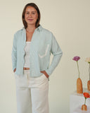 Sage Continental Pant, White- Cropped