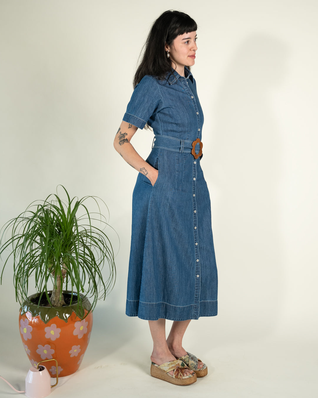 【Aje.】Harper Denim Midi Dress Harper Denim Midi Dress | Classic Wash | Aje – Aje ROW