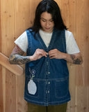 Sage Keepsake Denim Vest w. Pocket Applique