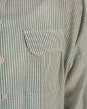 Sage Outset Shirt- Green Ivory, Cotton Gauze