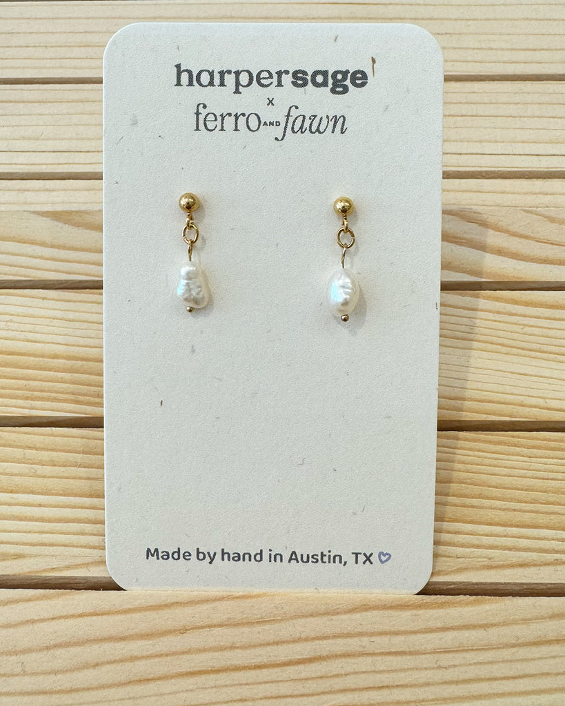 Gold Fill Pearl Drop Earrings