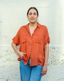 Sage Camp Shirt, Burnt Orange