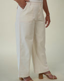 Sage Continental Pant, White- Cropped