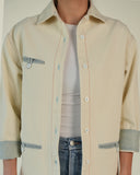 Sage Continental Shacket, Ivory Twill
