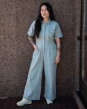 Sage Utility Jumpsuit, Seafoam Green