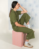 Sage Utility Jumpsuit, Pesto