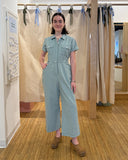 Sage Utility Jumpsuit, Seafoam Green