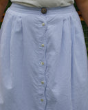 Sage Coastal Stripe Scallop Skirt