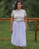 Sage Coastal Stripe Scallop Skirt