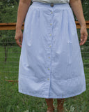 Sage Coastal Stripe Scallop Skirt