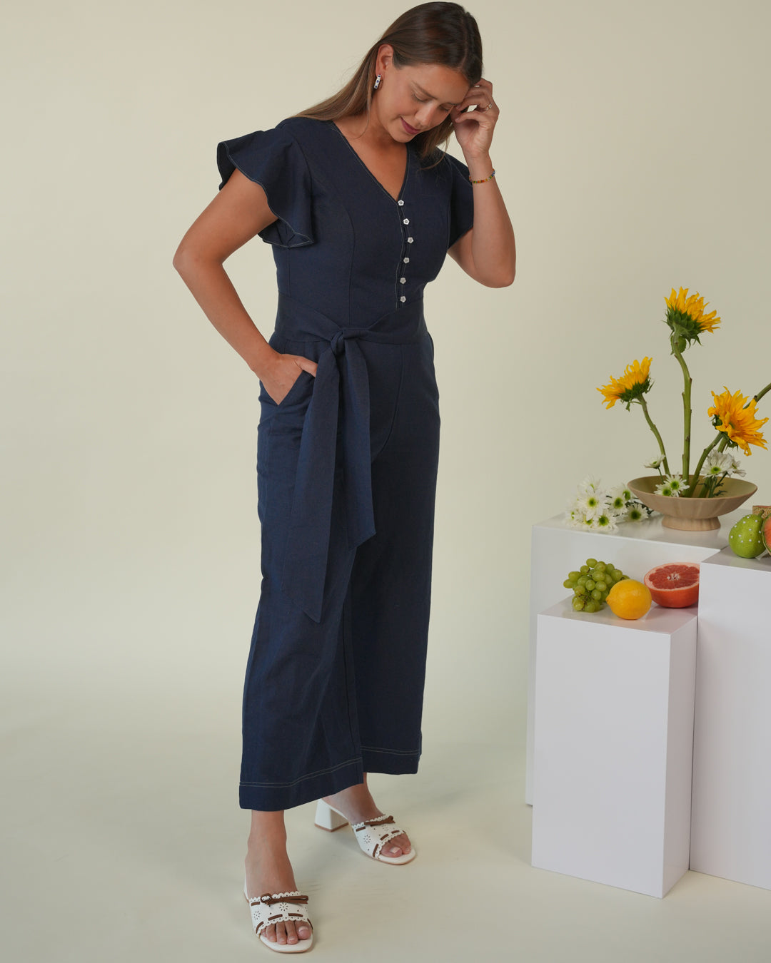 Harper Terra Structured Linen Jumpsuit – harpersage.com