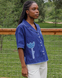 Sage Whimsy Poplin Camp Shirt