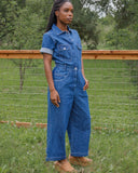 Sage Utility Jumpsuit, Mid Weight Denim