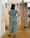 Sage Utility Jumpsuit, Seafoam Green
