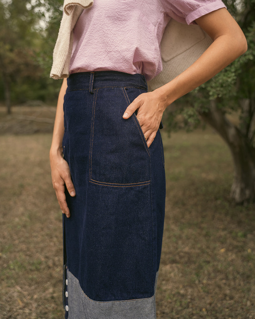 Sage Off-Center Skirt