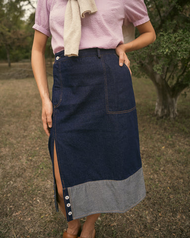 Sage Off-Center Skirt
