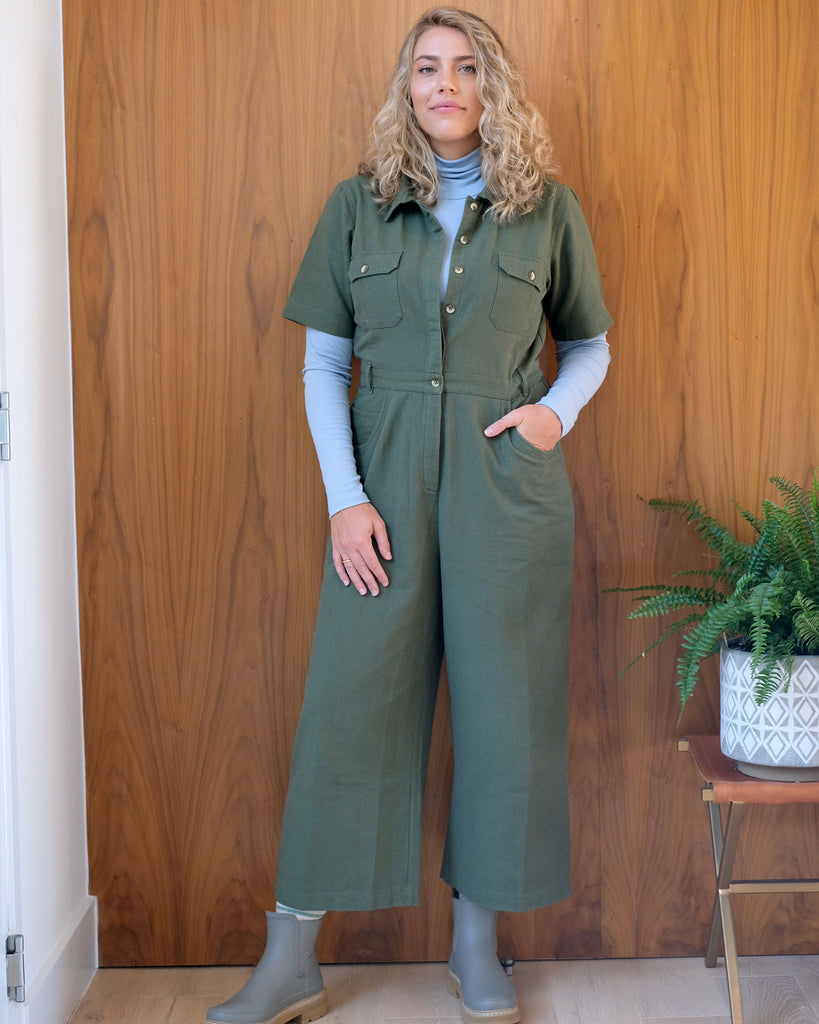 Sage Utility Jumpsuit (Cropped)