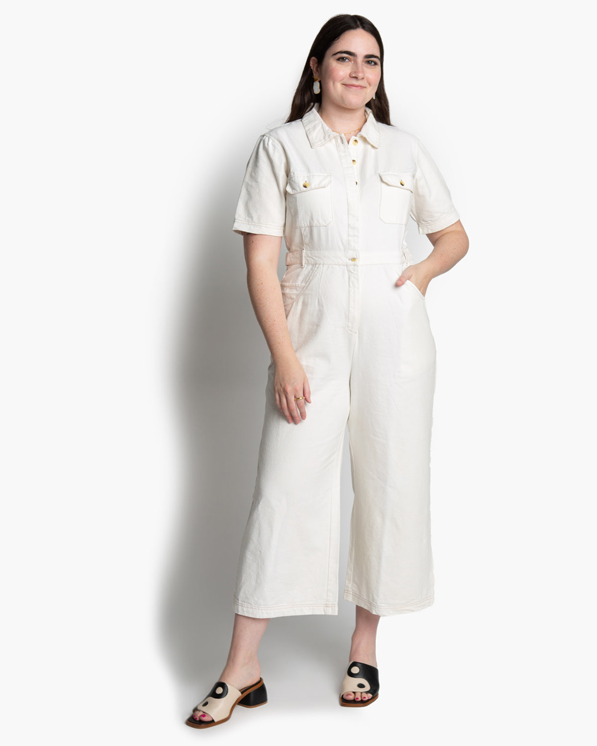 White Denim Jumpsuit from Walmart - Mia Mia Mine | Utility jumpsuit outfit,  Jumpsuit outfit casual, White denim jumpsuit